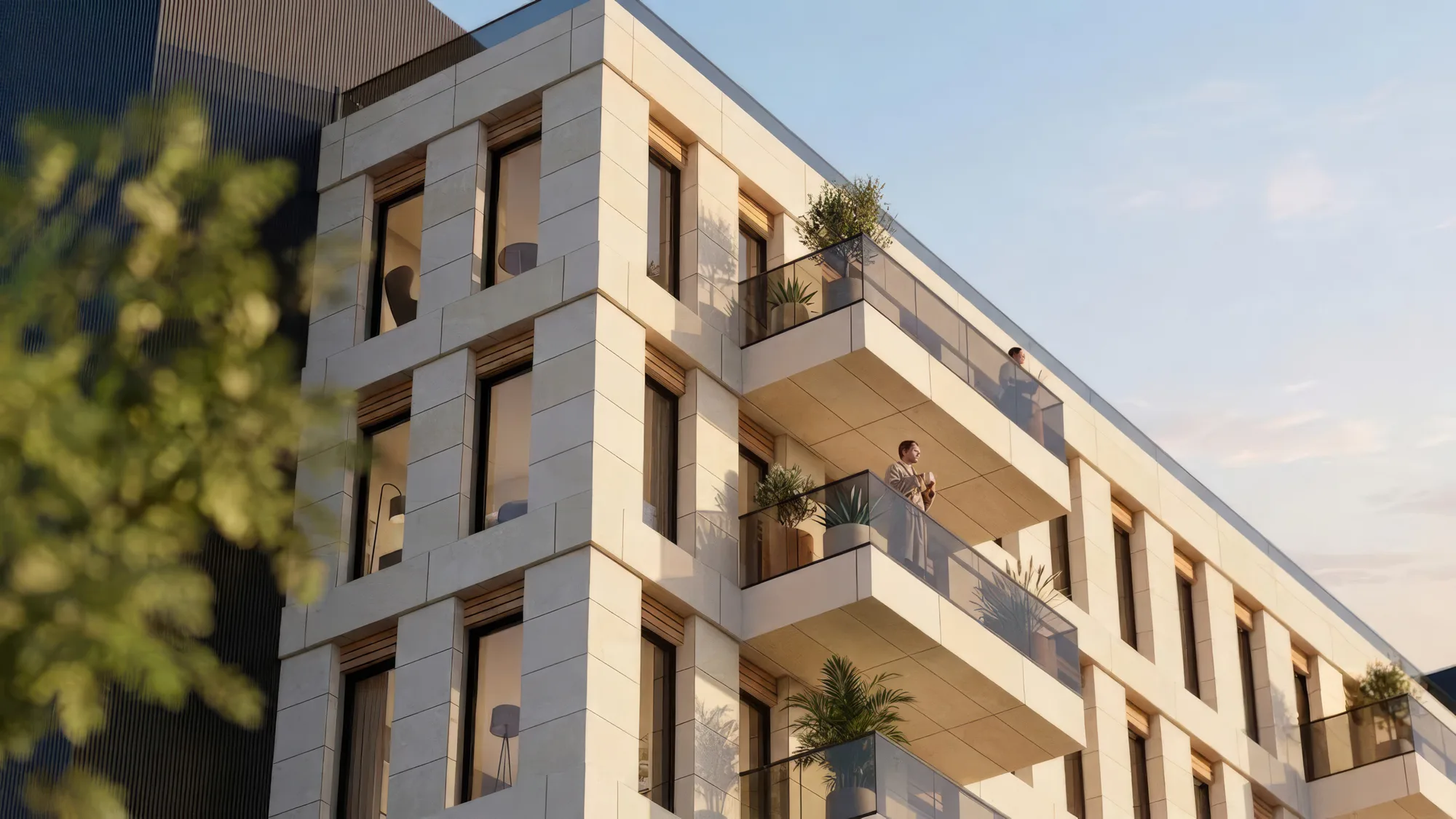 Balconies with planted terraces at The Gateway