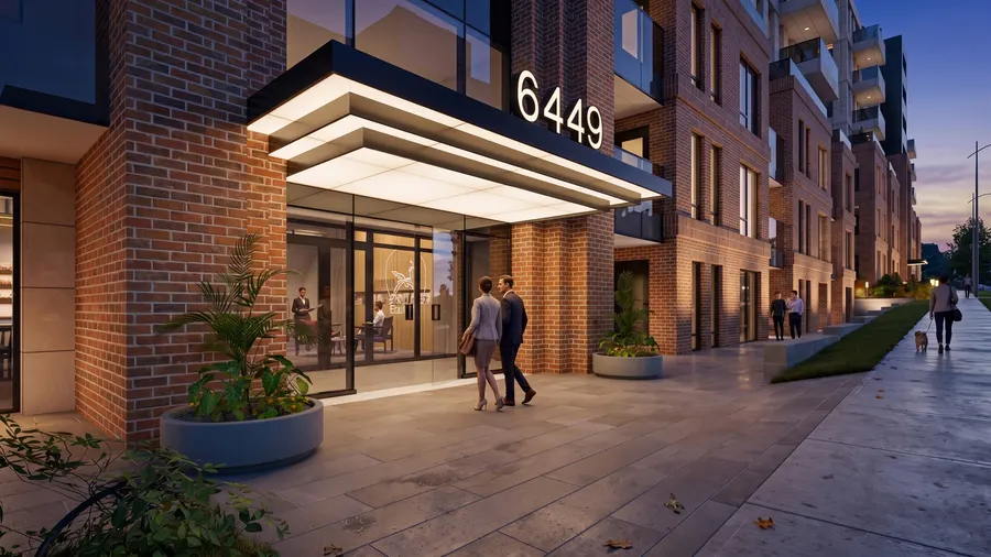 The canopy over the residential lobby