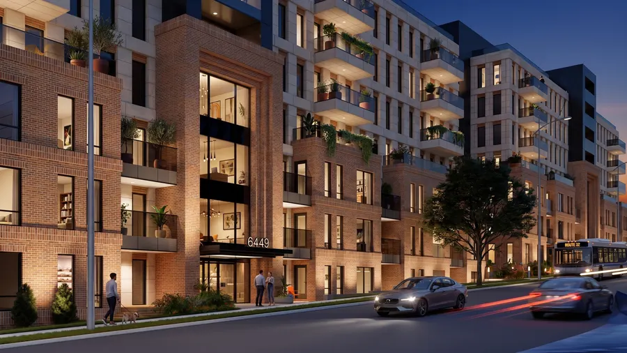 Evening approach along the streetwall